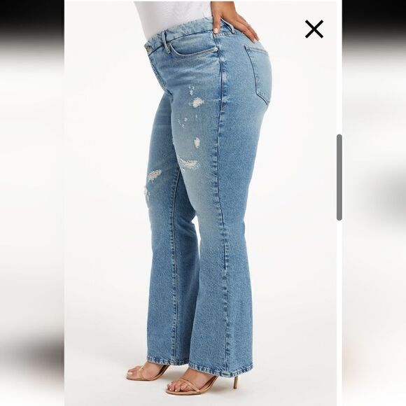 Good American Classic Bootcut Denim Blue Wash Jeans Size 14/32 - Picture 3 of 9